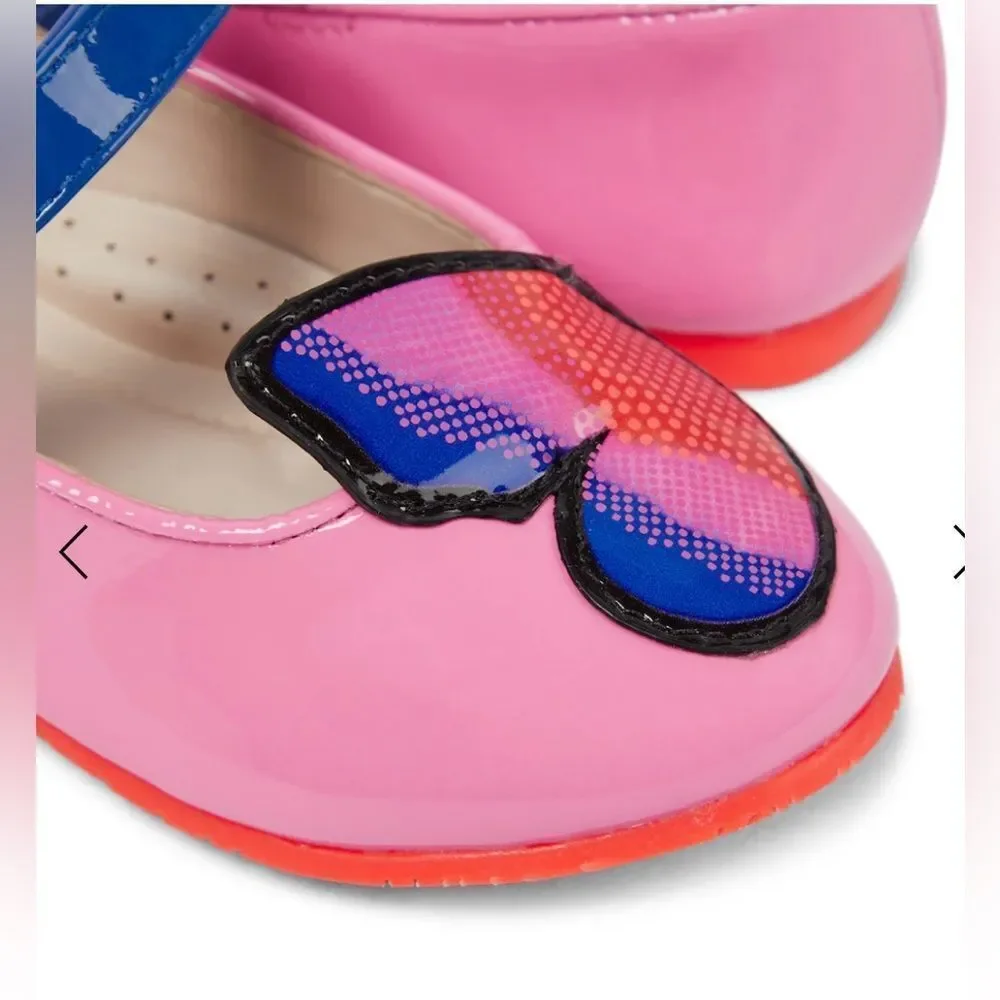 Sophia Webster Butterfly Patent Leather Flat in Pink Sz 29 EUR